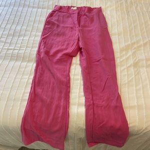 H&M Pink Linen Blend Pants